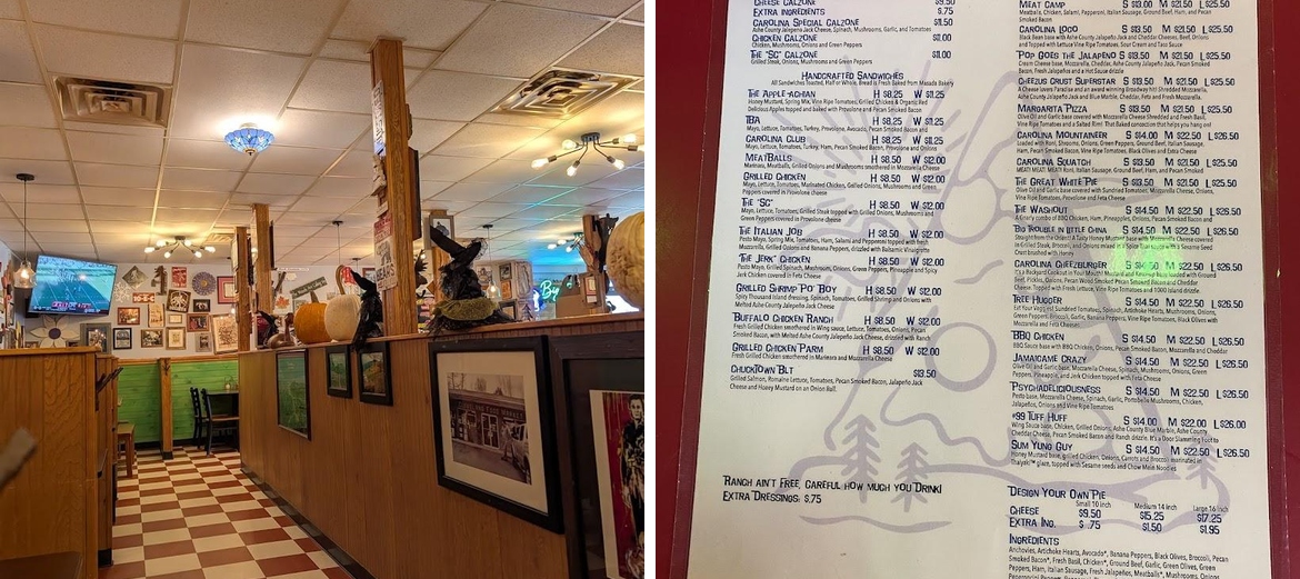 Carolina Pizza Co. Newland Menu